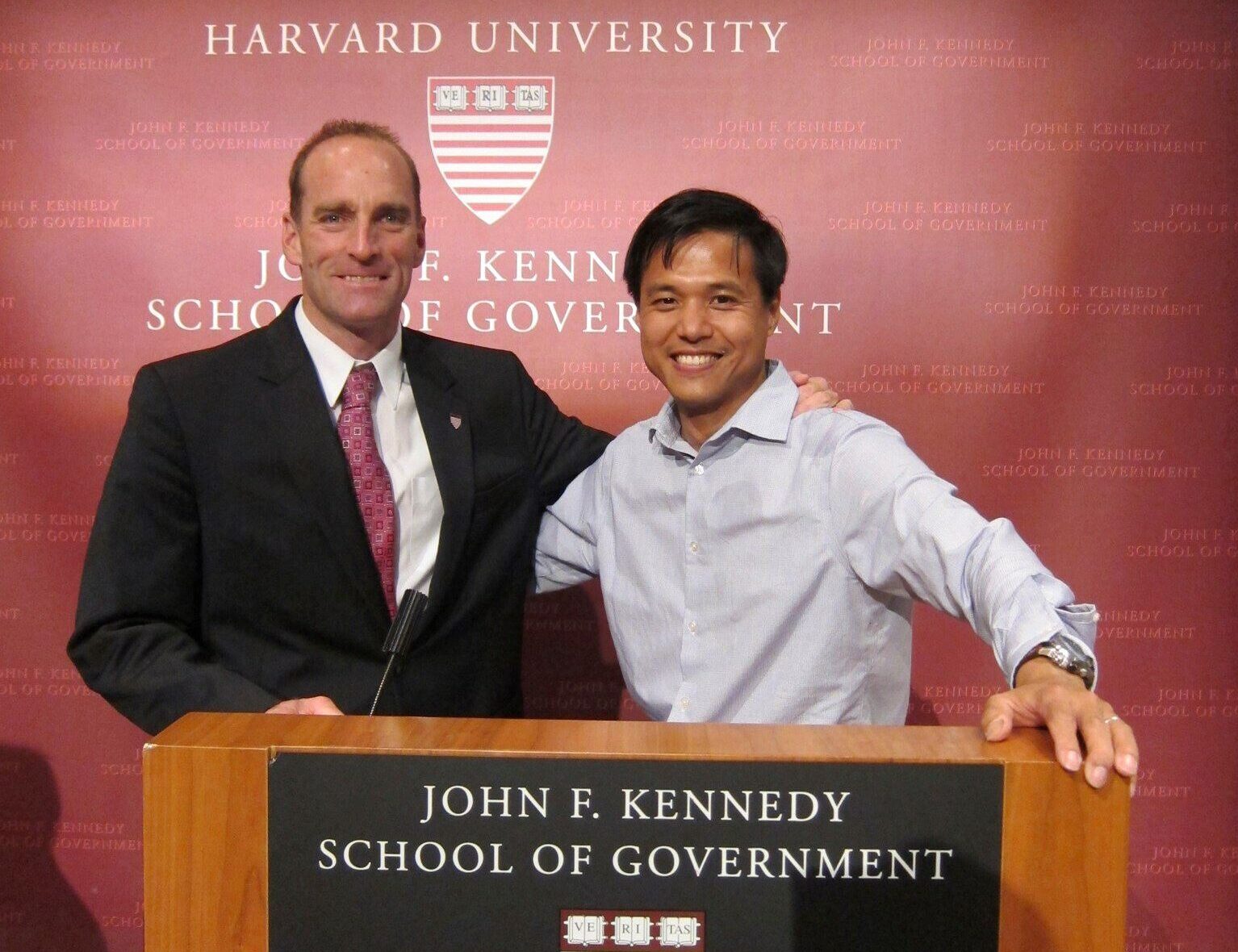 Bruce and Chen at the Forum at Harvard