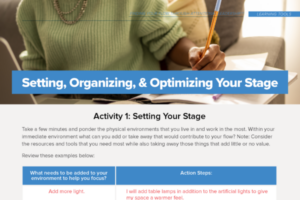 Setting, organizing and optimizing your stage