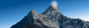 Ama Dablam Mountain with waypoints leading to the peak