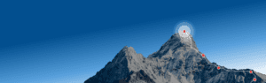 Ama Dablam Mountain with waypoints leading to the peak
