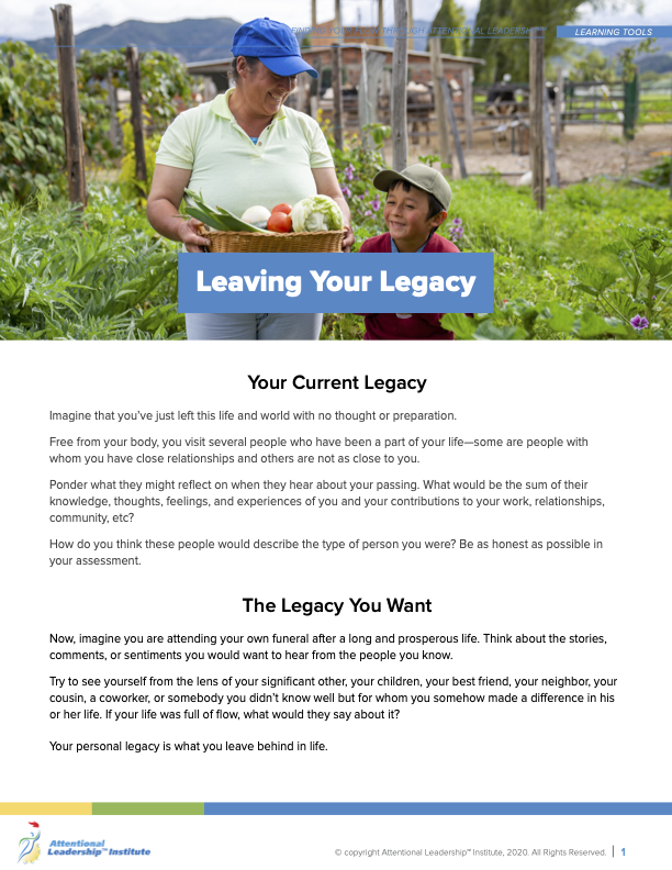 Page 1 of the What Makes Me Unique Flow tool