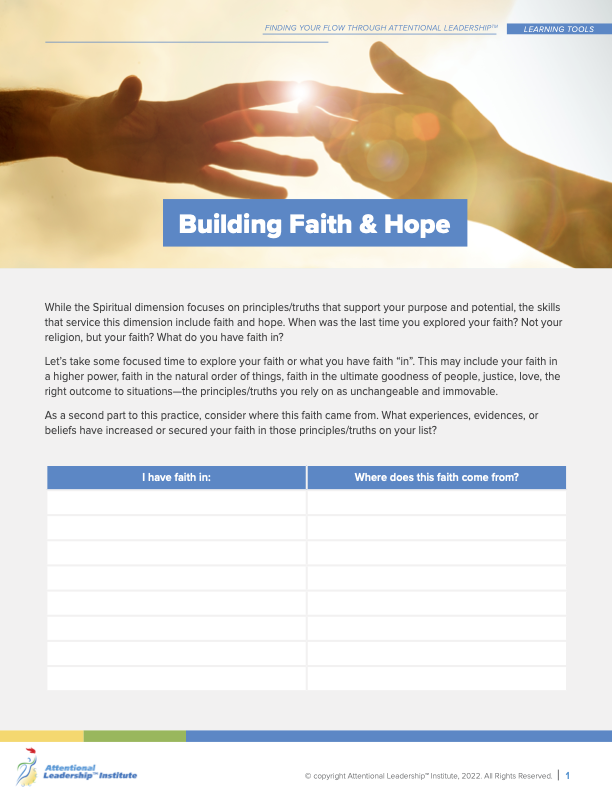 Page 1 of the What Makes Me Unique Flow tool