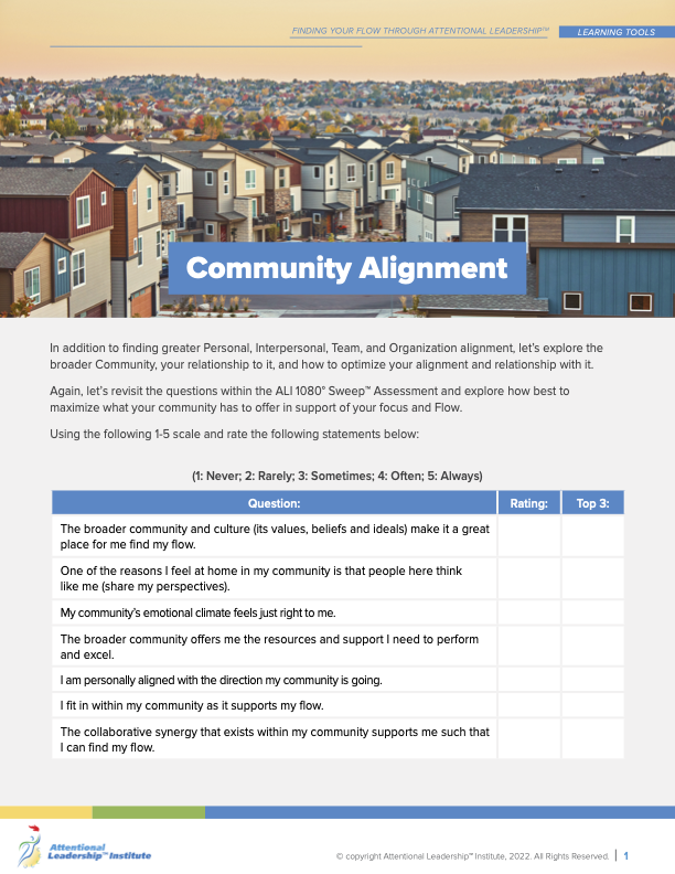 Page 1 of the What Makes Me Unique Flow tool