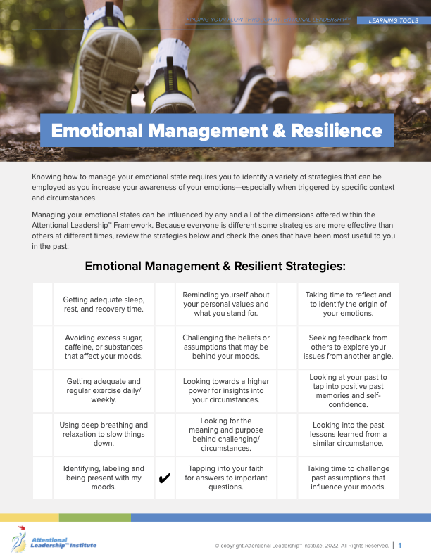 Page 1 of the What Makes Me Unique Flow tool