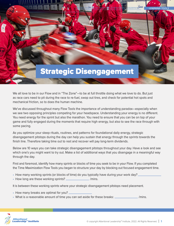 Page 1 of the What Makes Me Unique Flow tool