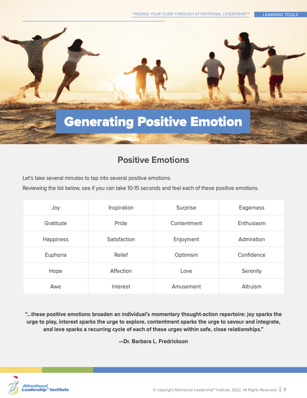 Page 1 of the What Makes Me Unique Flow tool