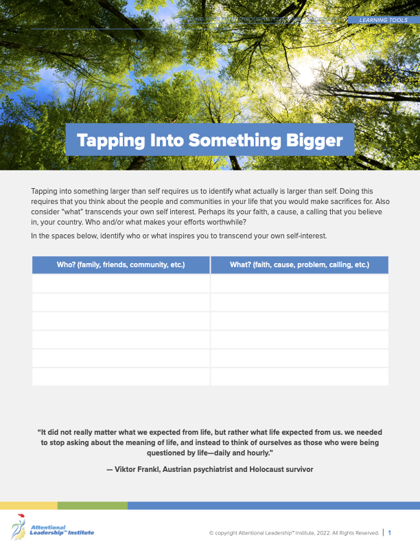 Page 1 of the What Makes Me Unique Flow tool