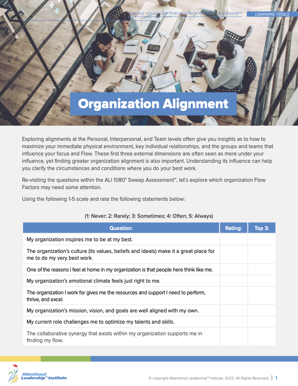 Page 1 of the What Makes Me Unique Flow tool