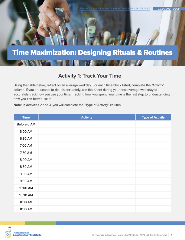 Page 1 of the What Makes Me Unique Flow tool