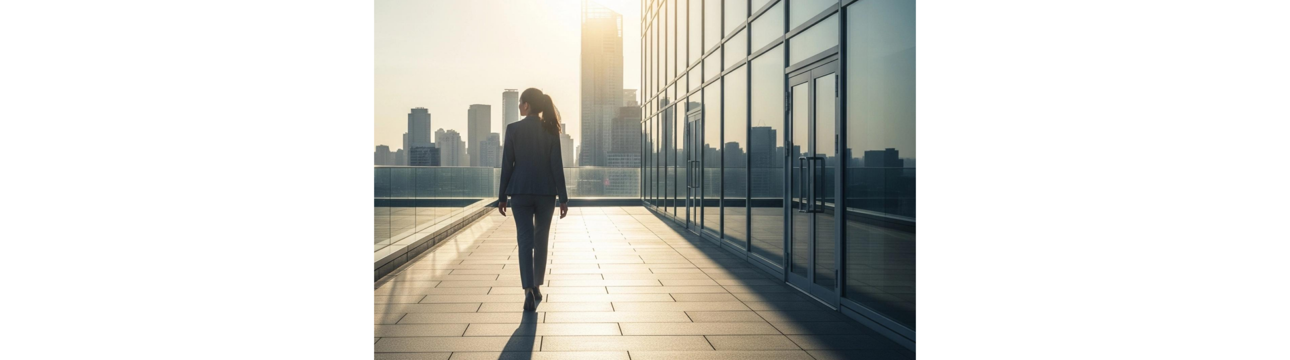 business woman walking down the street